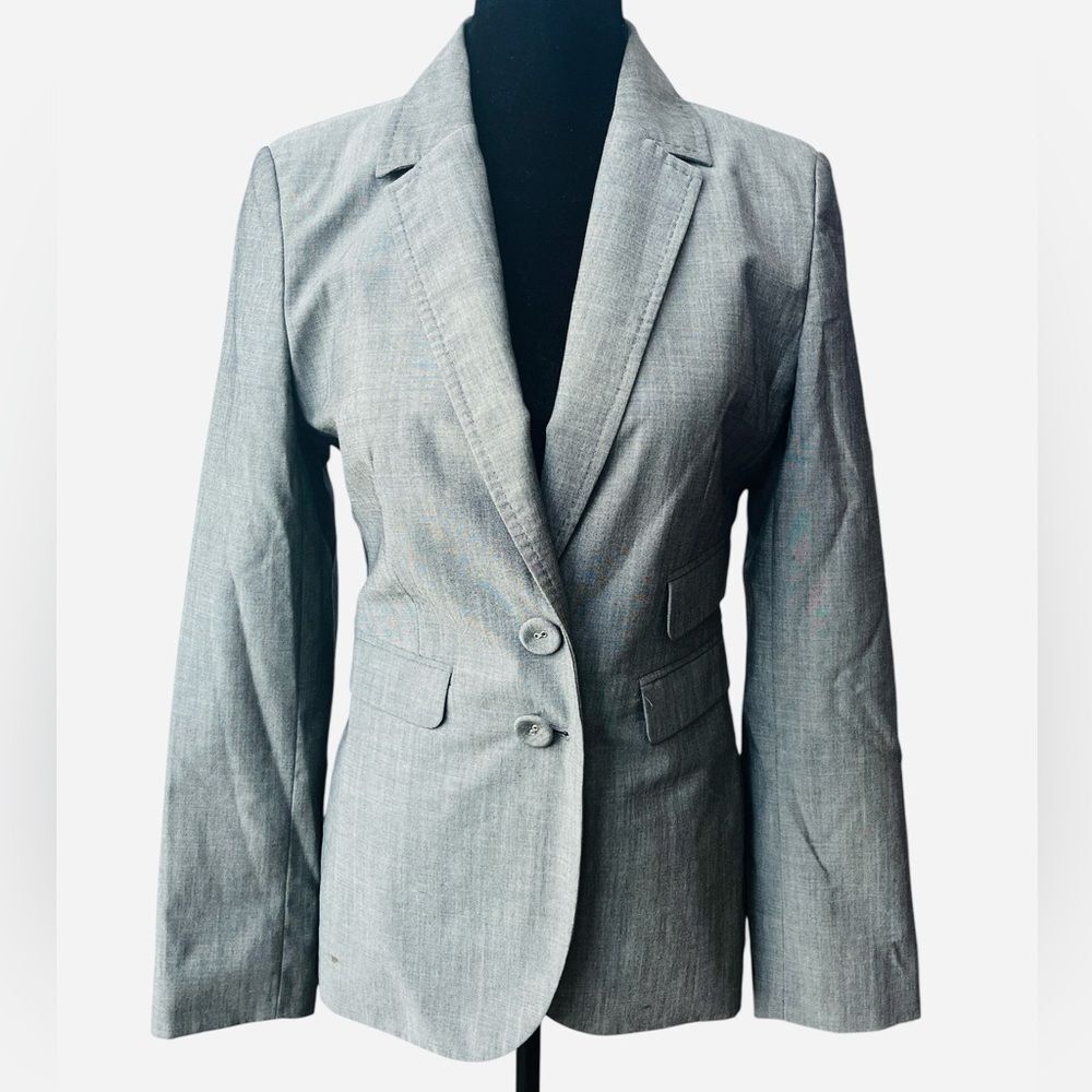 Hobbs London Lightweight Gray Wool Blazer Size 8 Mohair Blend Fully Lined Career
